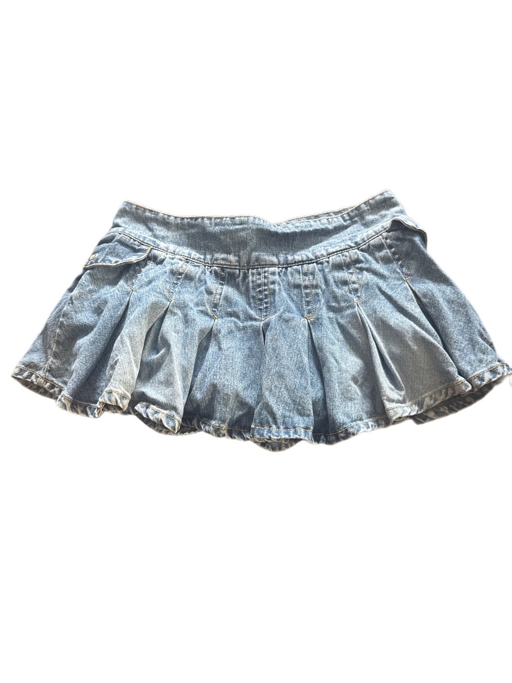 BONGO Light Blue Pleated Denim Mini Skort 7
